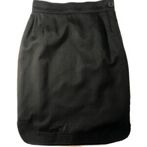 Vintage Genny Women’s Black Wool Mini Skirt Size S High Rise Embroidered Italy
